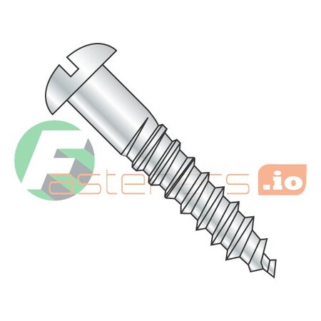 Newport Fasteners Wood Screw, #12, 3 in, Zinc Plated Steel Round Head Slotted Drive, 600 PK 333031